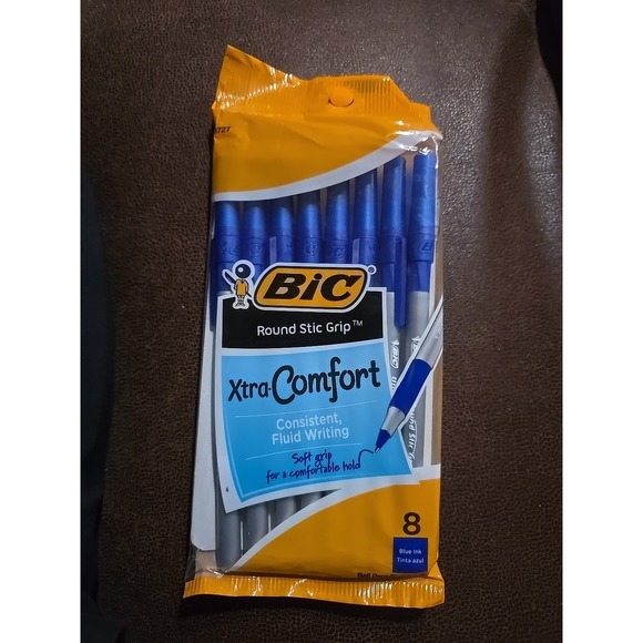 BIC Other - BIC Round Stic Grip Xtra Comfort Ballpoint Pen, Medium Point (1.2mm), Blue, 8ct